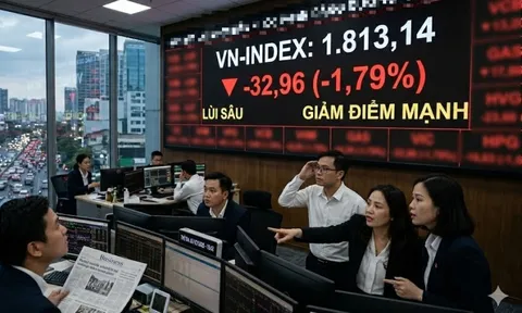 VN-Index lại rơi tự do gần 33 điểm