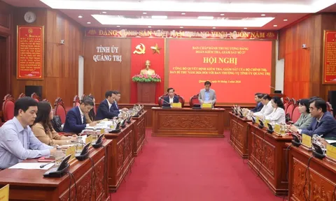 Bộ Chính trị, Ban Bí thư công bố kiểm tra Ban Thường vụ Tỉnh ủy Quảng Trị