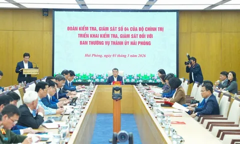 Công bố quyết định kiểm tra, giám sát đối với Ban Thường vụ Thành ủy Hải Phòng