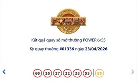 Ngày 23-4, xổ số Vietlott có vé Power 6/55 trúng giải Jackpot 2
