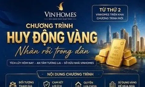 Vinhomes triển khai chương trình hỗ trợ giao dịch bất động sản bằng vàng