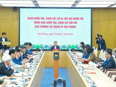 Công bố quyết định kiểm tra, giám sát đối với Ban Thường vụ Thành ủy Hải Phòng