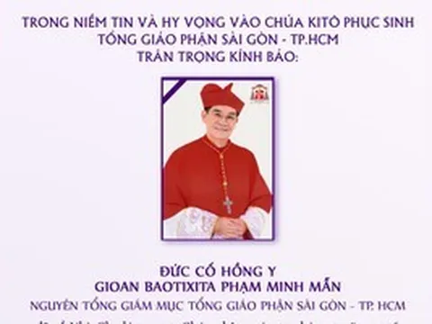 Thánh lễ an táng Đức cố Hồng y Gioan Baotixita Phạm Minh Mẫn không nhận vòng hoa
