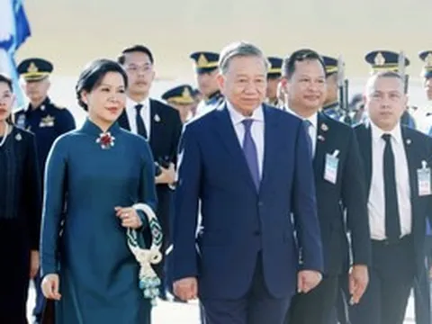 21 loạt đại bác chào mừng Tổng Bí thư, Chủ tịch nước Tô Lâm đến Bangkok, thăm chính thức Thái Lan