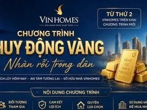 Vinhomes triển khai chương trình hỗ trợ giao dịch bất động sản bằng vàng