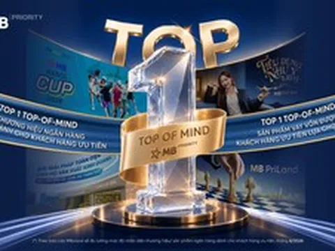 MB dẫn đầu Top of Mind dịch vụ ngân hàng ưu tiên cả về thương hiệu và sản phẩm