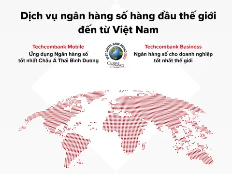 Techcombank nhận cú đúp giải thưởng ngân hàng số từ Global Finance