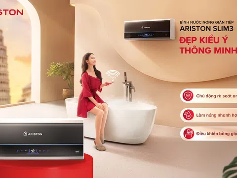 Ariston ra mắt bình nước nóng Slim3, mở ra kỷ nguyên thông minh trong không gian phòng tắm