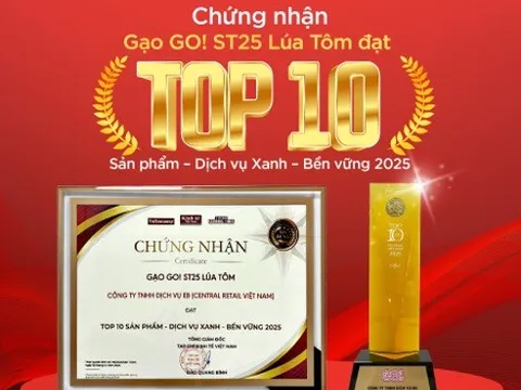 GẠO GO! ST25 LÚA TÔM LỌT TOP 10 SẢN PHẨM - DỊCH VỤ XANH - BỀN VỮNG 2025